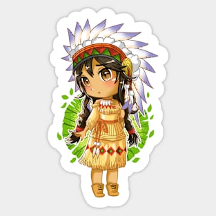 Kawaii Anime Cherokee girl Sticker